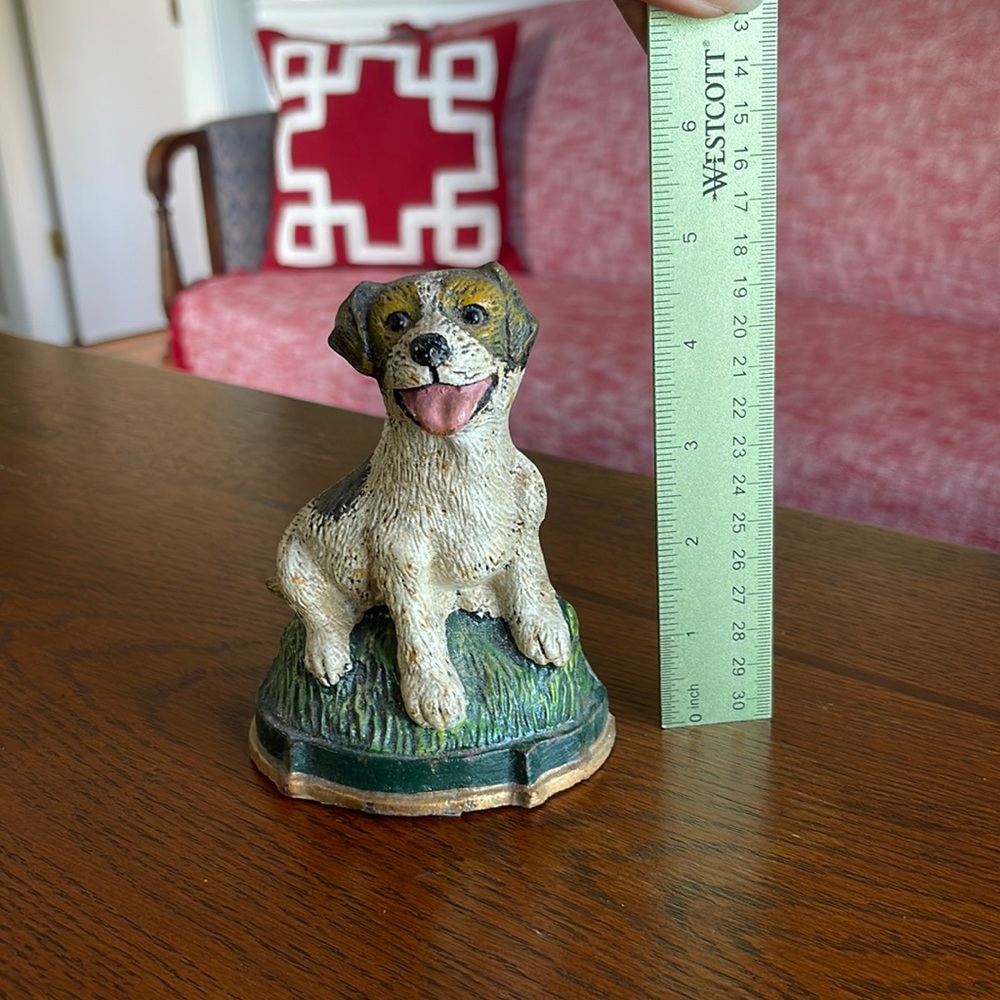 Vintage Cast Iron Door Stopper, Small Dog